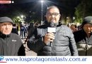 Jorge Luis Sánchez, Sub Oficial Mayor retirado de la Policía del Chaco, se hizo presente en la movilización para defender el derecho a la salud pública.