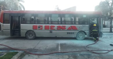 Se incendió un colectivo de la línea urbana de ERSA sobre la calle Julio A. Roca