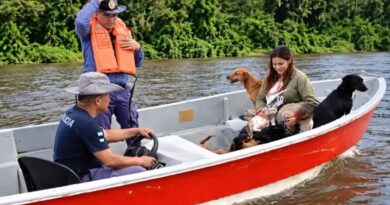 La Policía de Chaco asiste a familias y rescata animales afectados por la crecida de ríos La Policía de Chaco asiste a familias y rescata animales afectados por la crecida de ríos